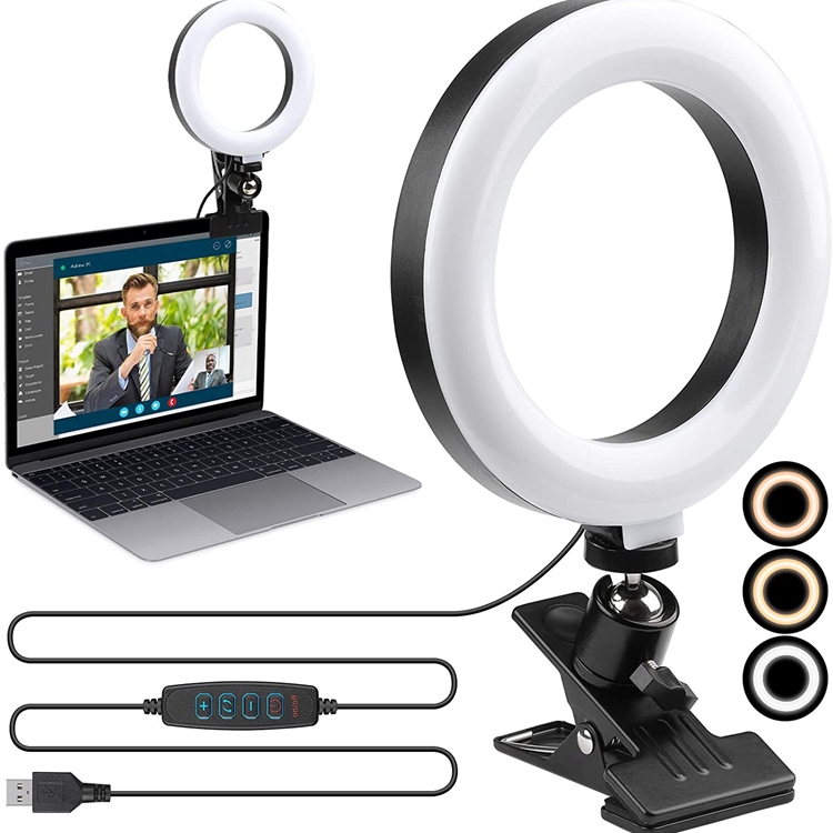 6 Inch LED Ring Light with Clamp Mount