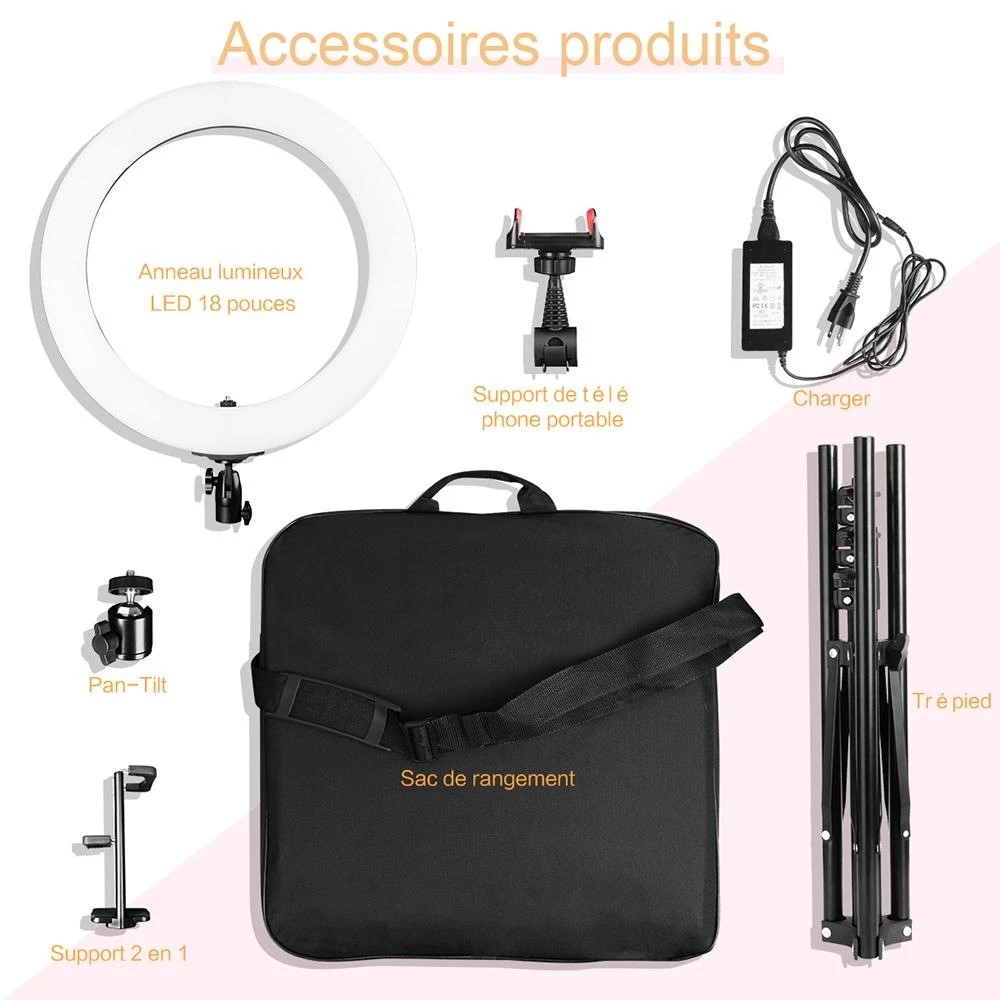 aixpi 18 inch ring light kit accessories