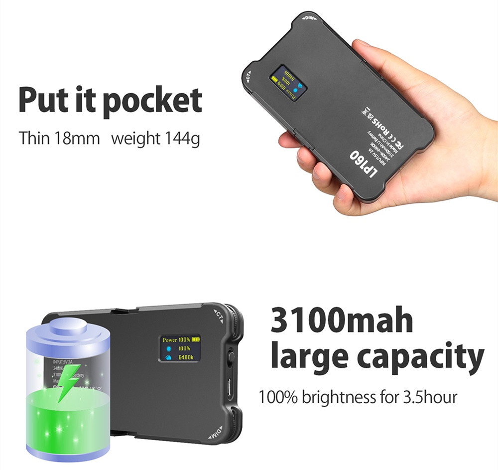 Dual Color Temperature Mini Pocket Fill Light