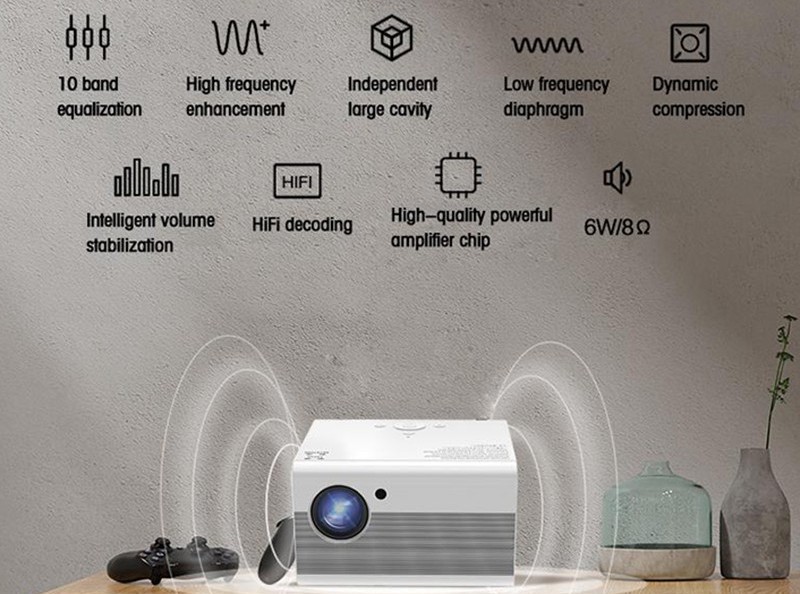 T10 Wifi Projector Home Cinema Android Portable Projector Cinema Full HD LED Projectors 2800 Lumens Beamer Home Business Media Player ducation Game Portable Home Entertainment 