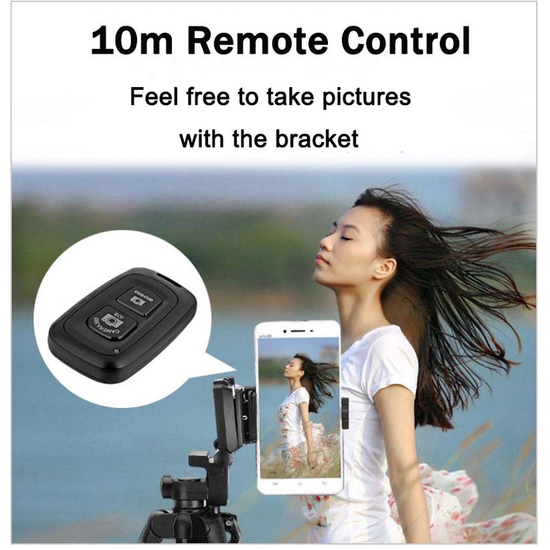 AIXPI READY STOCK Universal Bluetooth Wireless Remote Control Phone Camera Tripod Selfie Stick Shutter Self-timer Gadget IOS Android