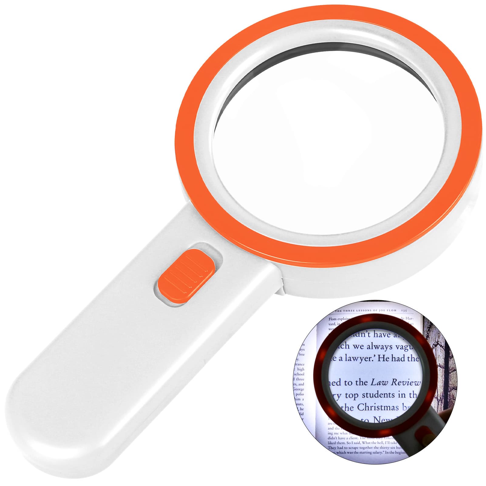 Magnifier illuminated magnifier lamp magnifying loupe with 12 LED lights handheld LED magnifier jewelry loupe reading L102-WhiteO