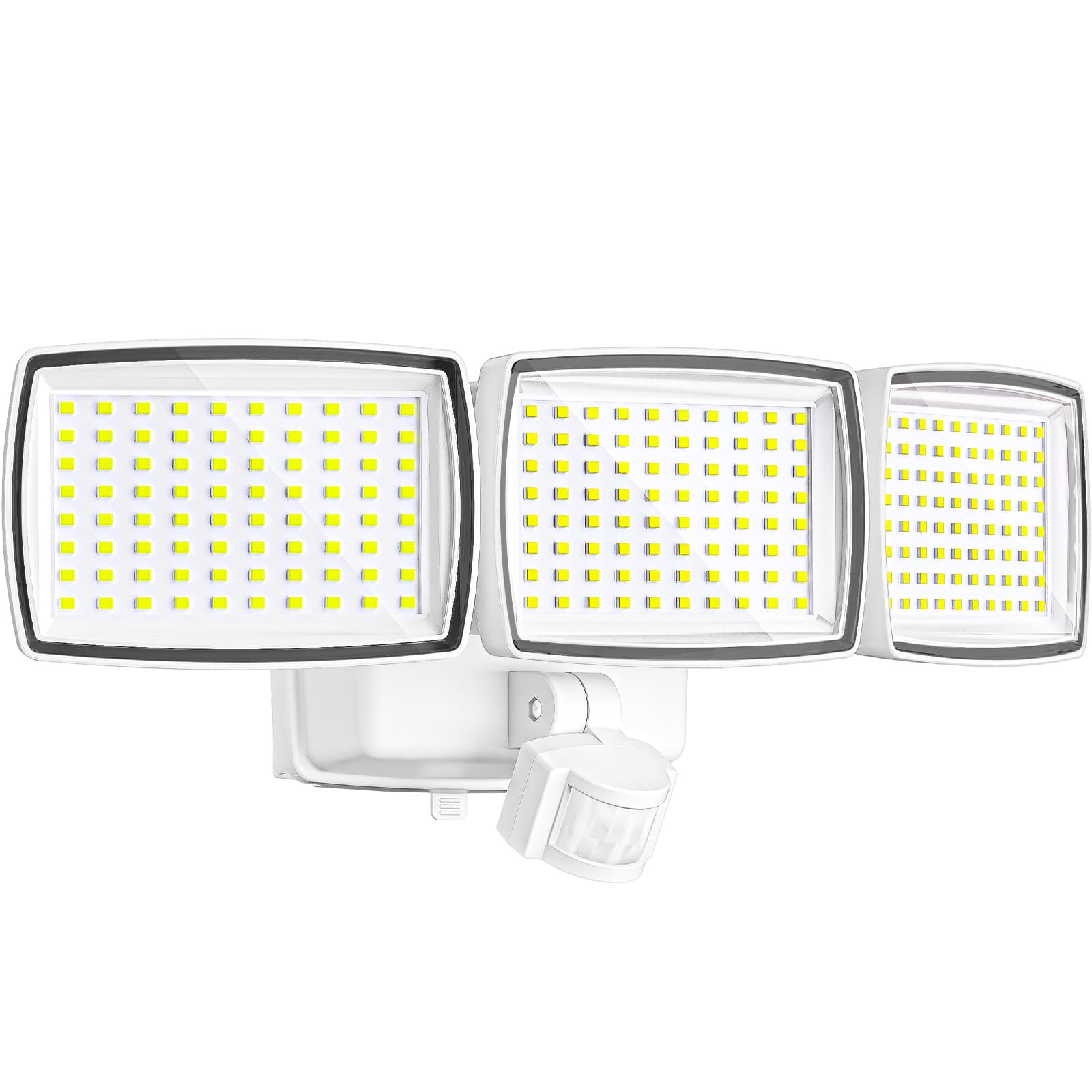JY2318 Brighter battery-powered motion sensor security light, 1000LM Dusk to dawn 240 LED wireless floodlight, 3 reversible, IP65 waterproof outdoor light, patio, porch, garage Single White